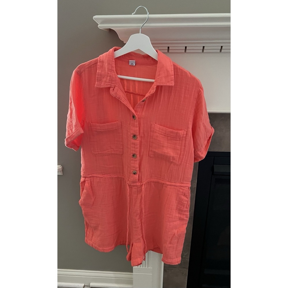 NEW Old Navy Women's Cotton Crinkle Gauze Short Romper Size L